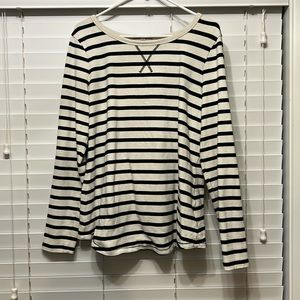 Long sleeve striped thick top